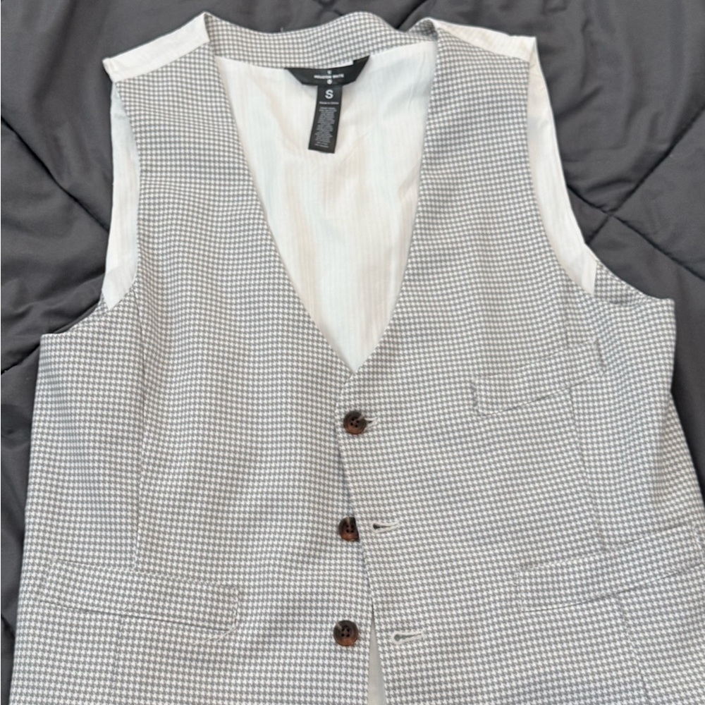 Men's Gray Houndstooth Vest